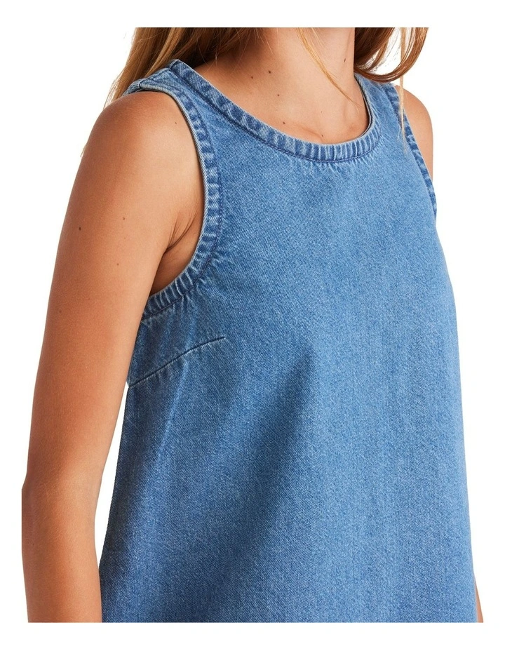 Skies Shift Mini Dress in Salt Washed image 4