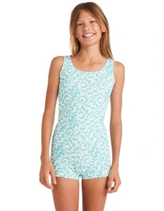 Lost On You Retro Surf Suit in Misty Blue