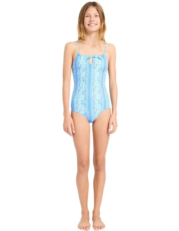 Happy Hibiscus One Piece Swimsuit in Blue image 5