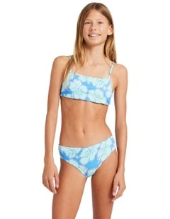 Happy Hibiscus Two Piece Swimsuit in Blue