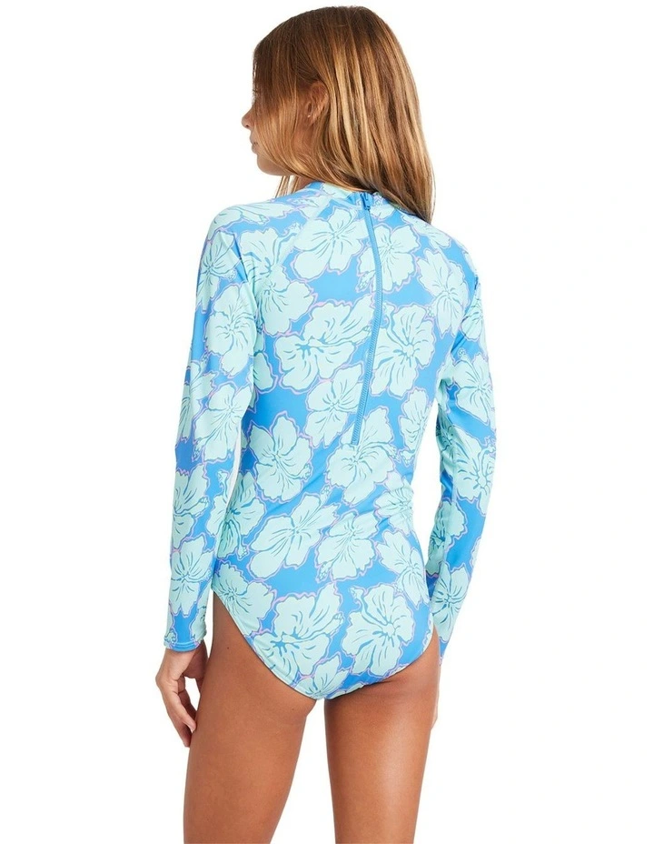 Long Sleeve Bodysuit Rash Vest in Blue image 2