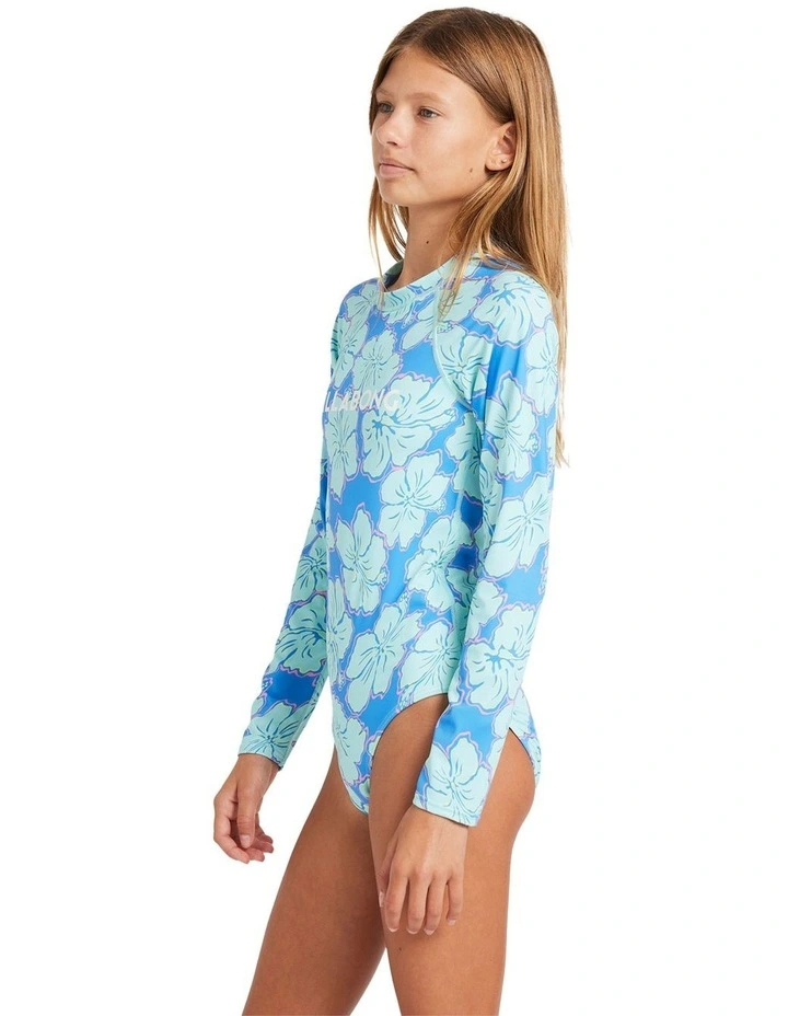 Long Sleeve Bodysuit Rash Vest in Blue image 3