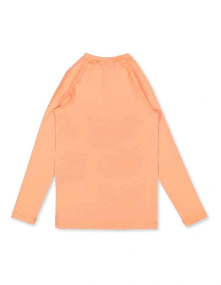 Essential Lycra Long Sleeve Rash Vest in Coral Chic image 2