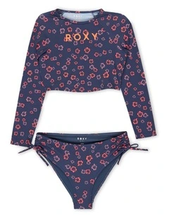 Cute Ditsy Long Sleeve Onesie Rash Vest in Navy