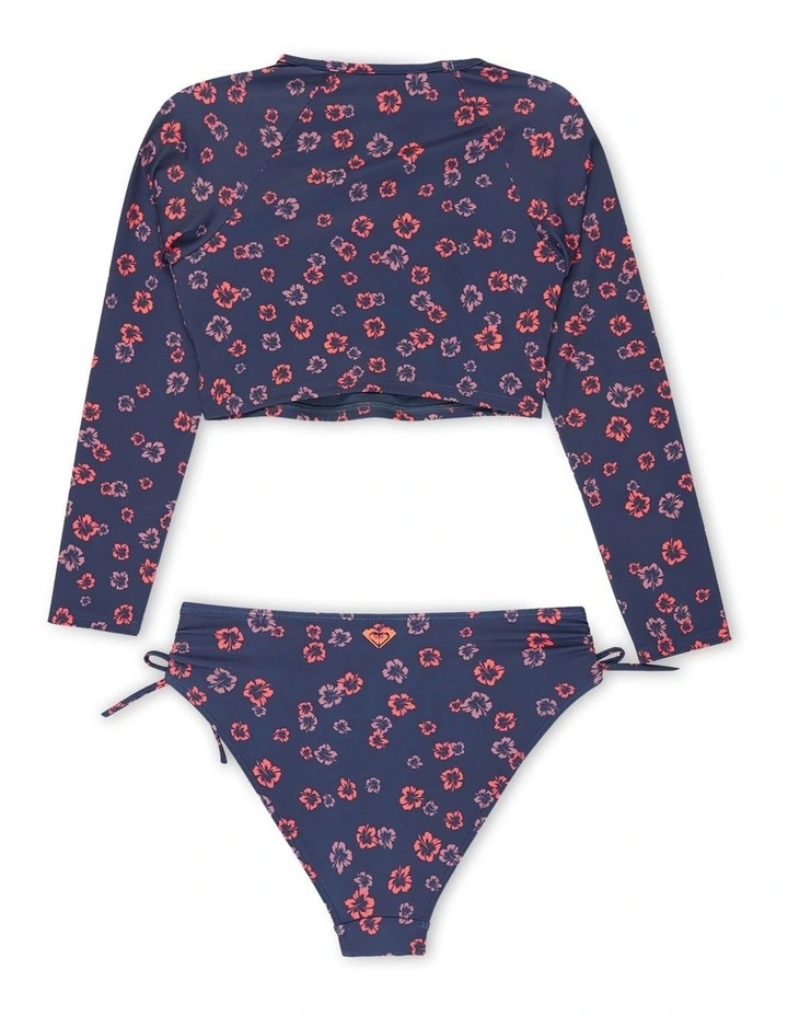 Cute Ditsy Long Sleeve Onesie Rash Vest in Navy image 2