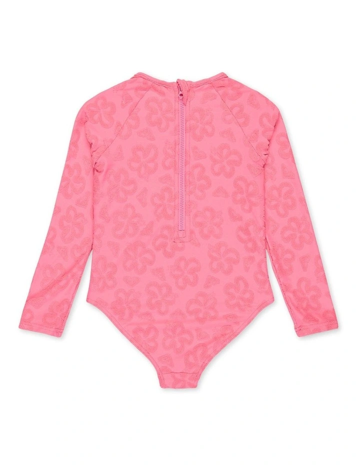 Flip Flower Long Sleeve Rash Vest in Pink image 2