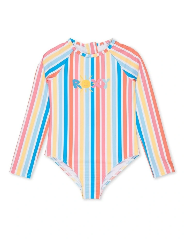 Holly Stripe Long Sleeve Onesie Rash Vest in Multi image 1