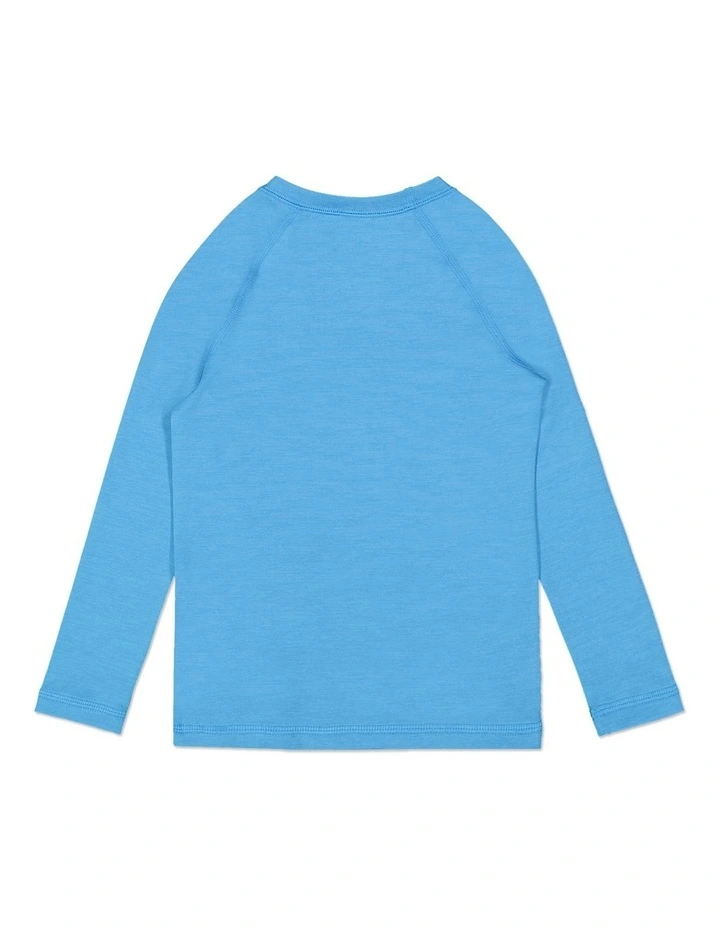 Essential Long Sleeve Rash Vest in Malibu Blue image 2