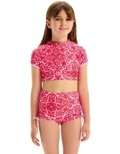 Capri Tile Boy Leg Surf Set in Pink