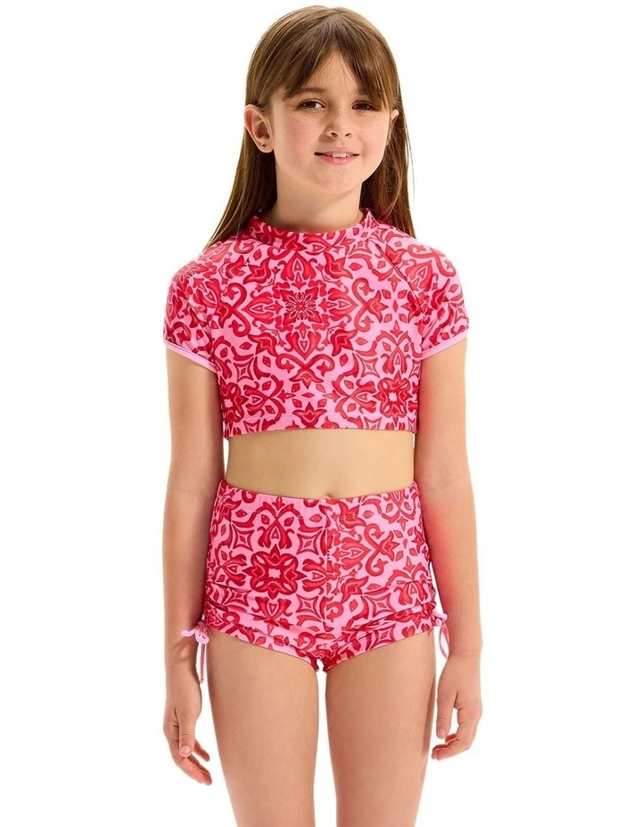 Capri Tile Boy Leg Surf Set in Pink image 1