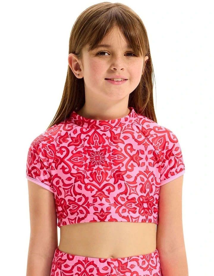 Capri Tile Boy Leg Surf Set in Pink image 4