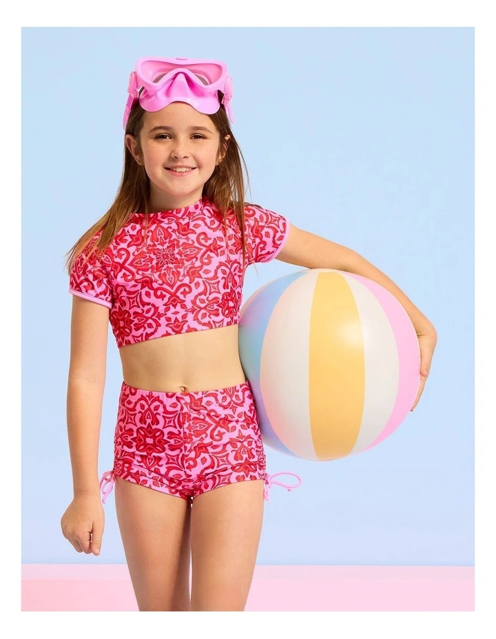 Capri Tile Boy Leg Surf Set in Pink image 6