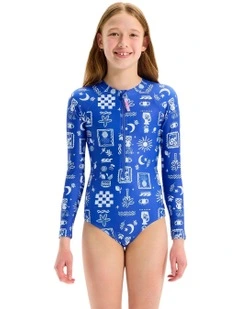 Zip Front Paddle Suit in Amalfi