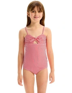 Stripe Rib One Piece in Red