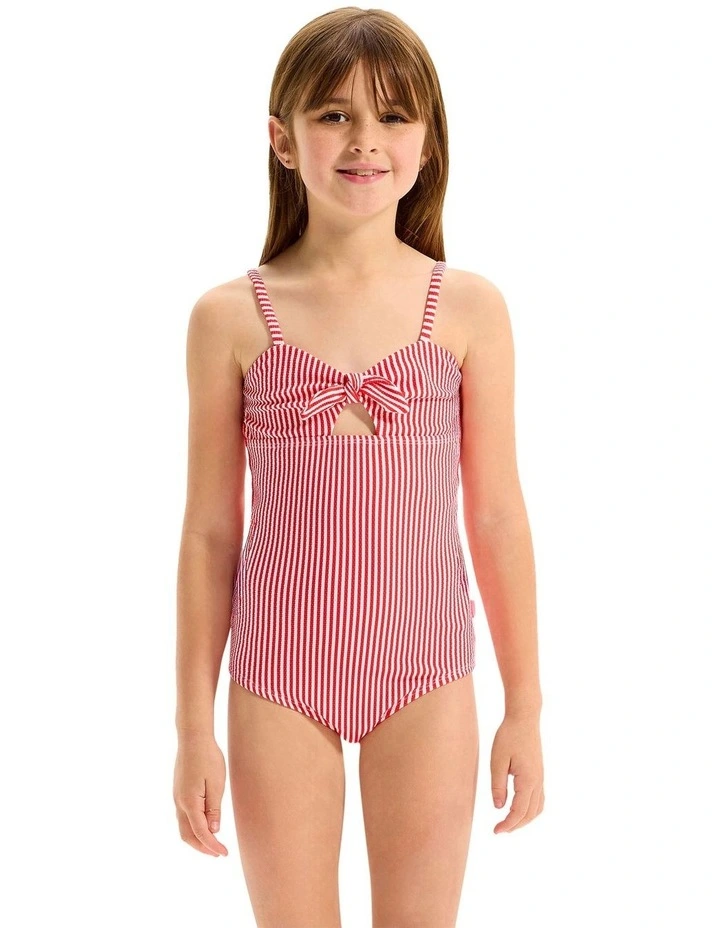 Stripe Rib One Piece in Red image 1