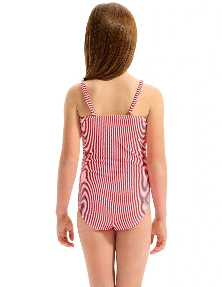 Stripe Rib One Piece in Red image 2