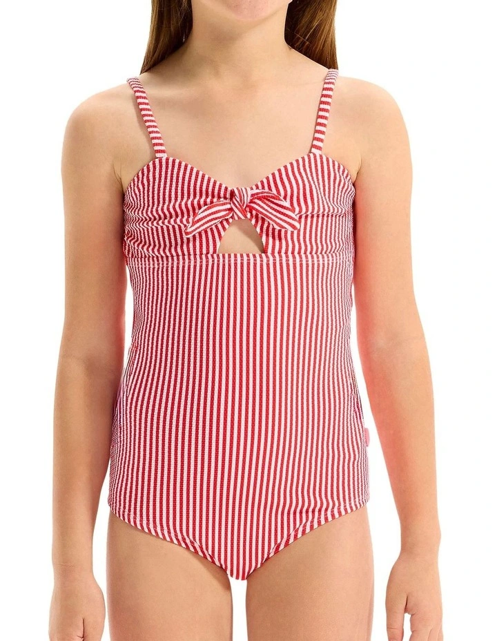 Stripe Rib One Piece in Red image 4