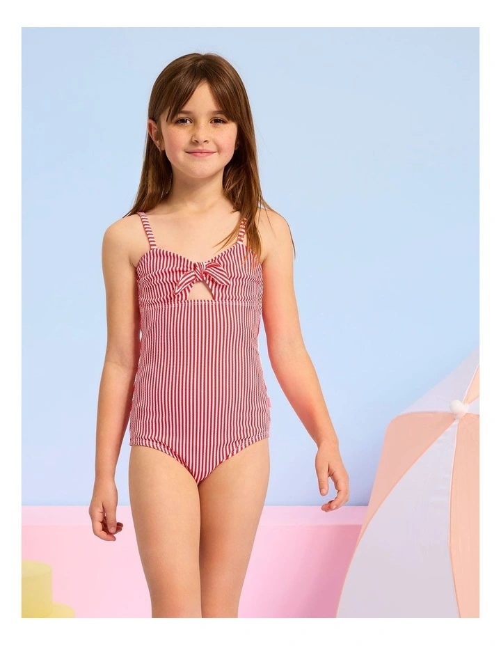 Stripe Rib One Piece in Red image 5