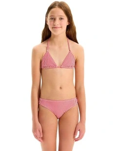 Stripe Texture Triangle Bikini in Red