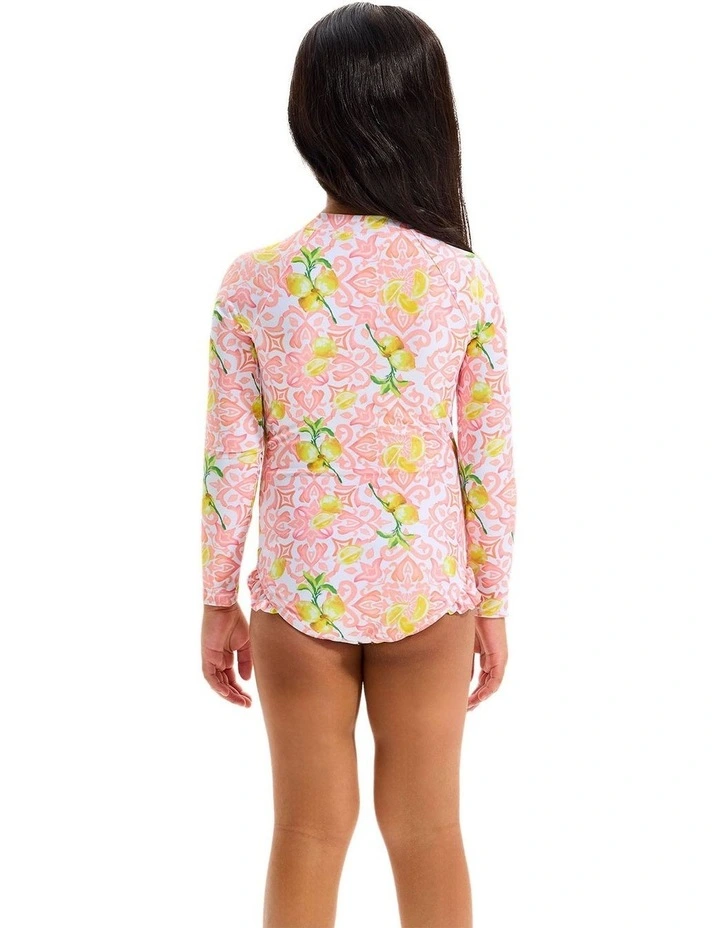 Zip Front Paddlesuit in Lemon Tile image 2