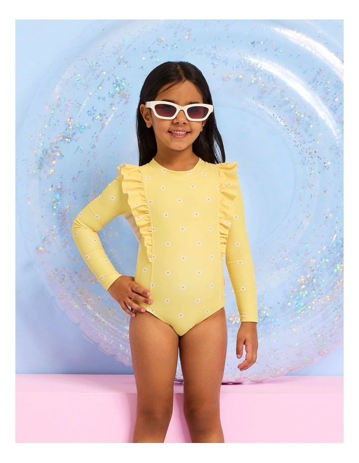 Frill Paddlesuit in Daisy Chain Yellow image 7