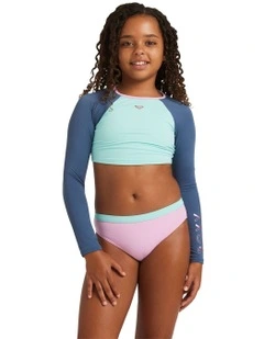 Colorblock Crop Top Rashguard
