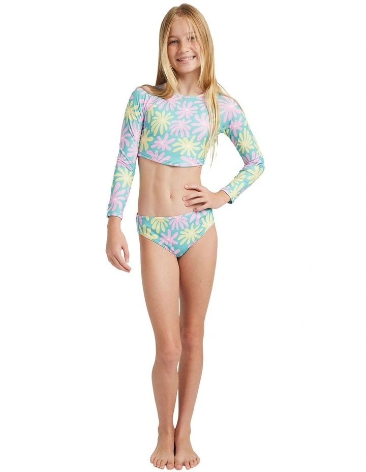 Flower Lover Crop Lycra Set in Blue image 5