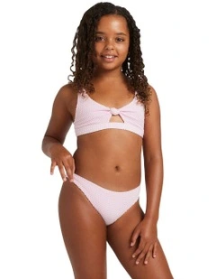 Daisy Check Bralette Set in Pink