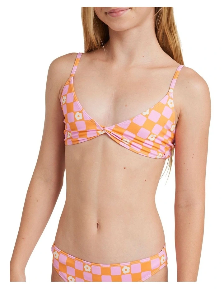 Flower Check Tri Set in Orange image 4