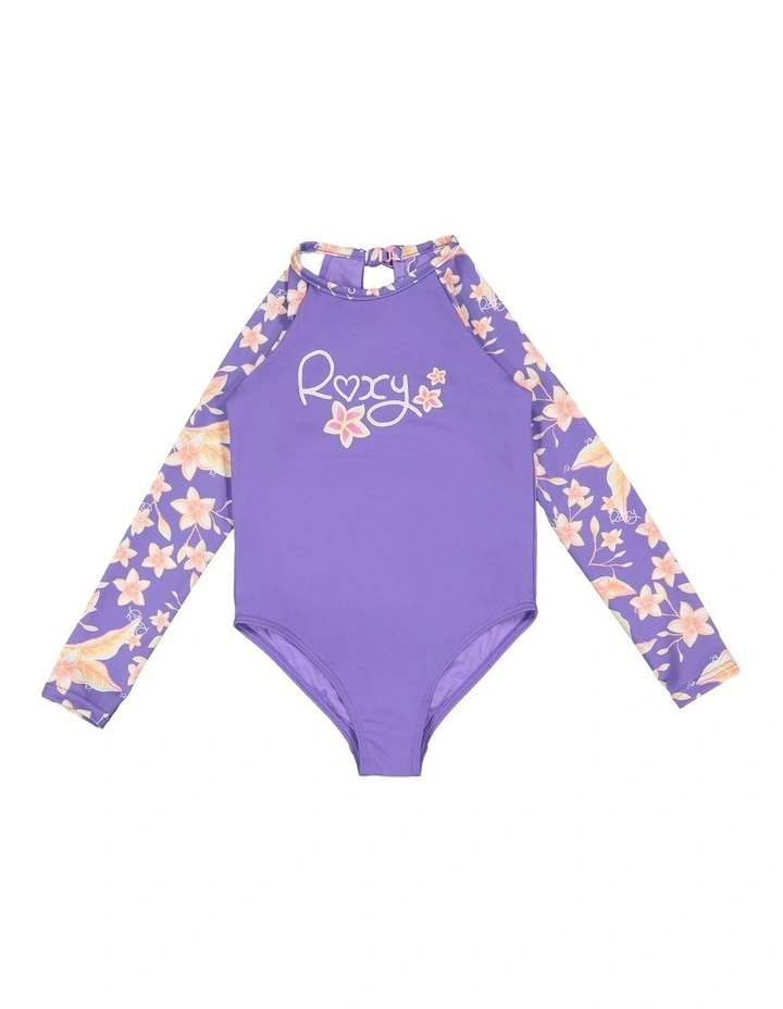 Plumeria Love Long Sleeve One Piece Swimsuit image 1