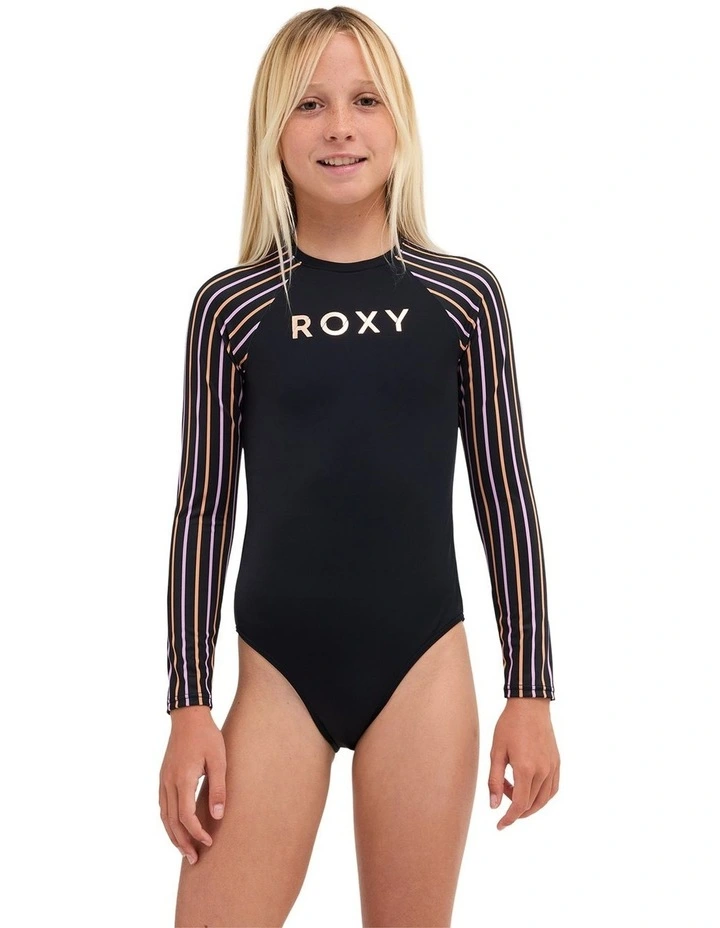 Active Stripe Long Sleeve One Piece Swimsuit image 1
