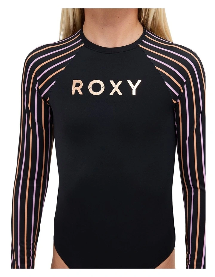 Active Stripe Long Sleeve One Piece Swimsuit image 4