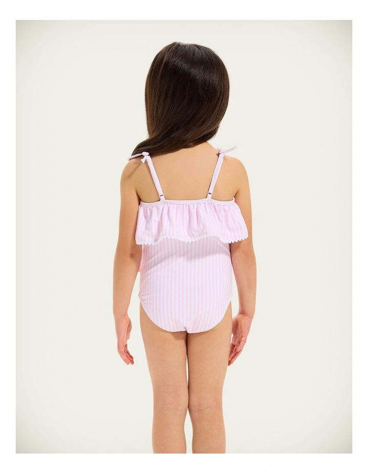 Stripe Frill One Piece In Pink Petal image 2