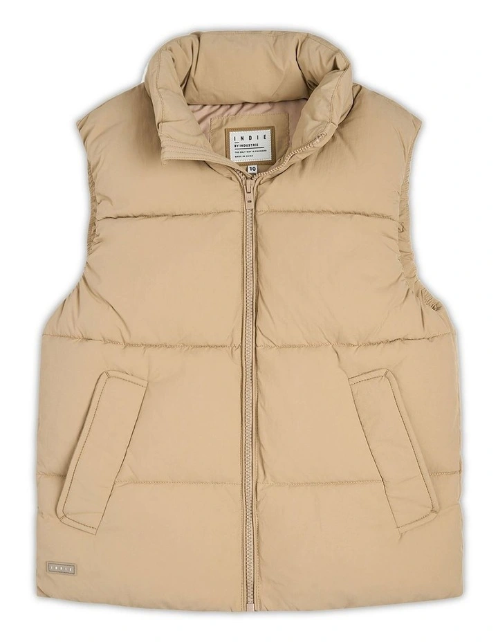 The New Chester Puffer Vest (8-14 years) in Toffee image 1