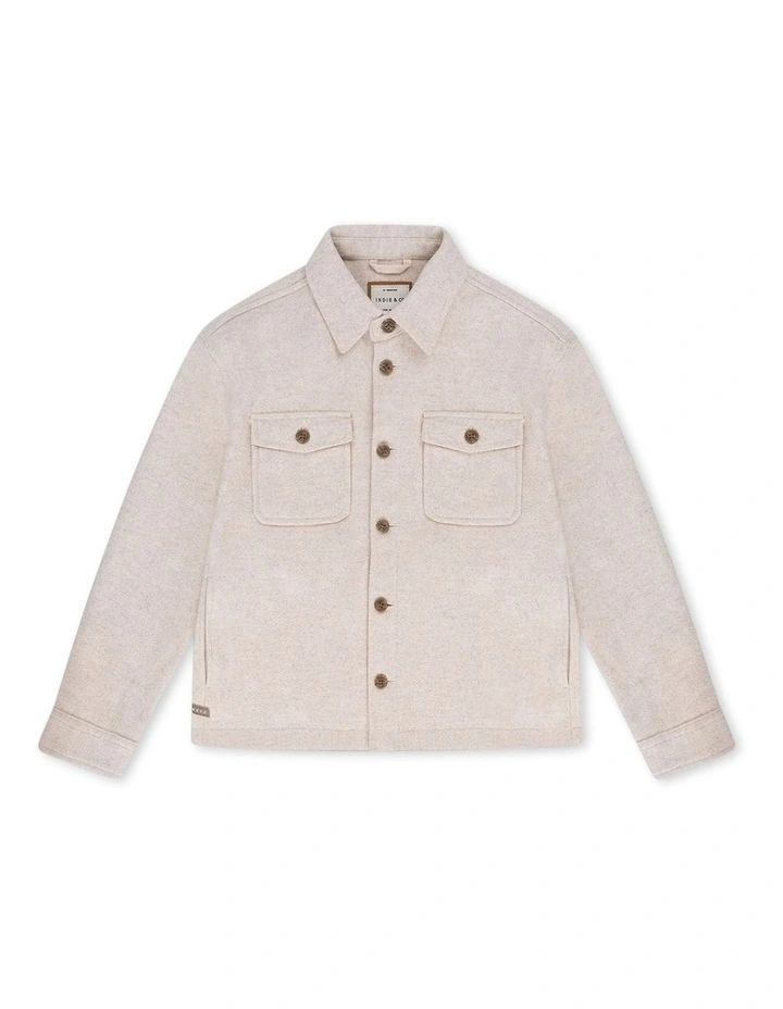 Coleman Jacket (3-7 Years) in Oatmeal Melanage image 1