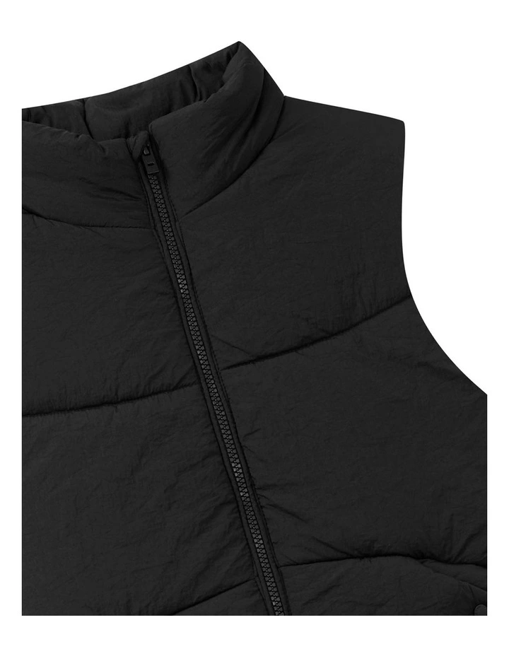 The New Osaka Puffer Vest (3-7 Years) in Solid Black image 2