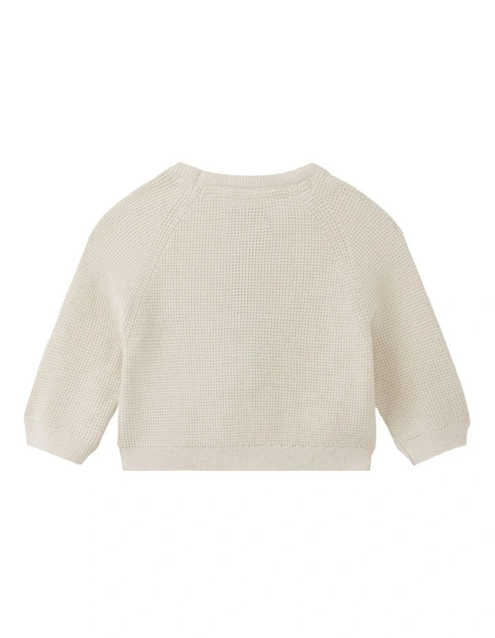 The Summit Raglan Knit Jumper (8-16 Years) in Lt Oat Melange image 3