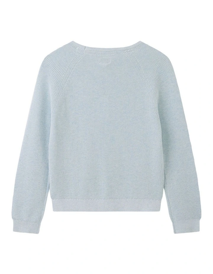 The Summit Raglan Knit Jumper (8-16 Years) in Sky Melange image 3