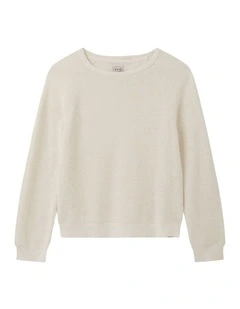 The Summit Raglan Knit Jumper (3-7 Years) in Lt Oat Melange