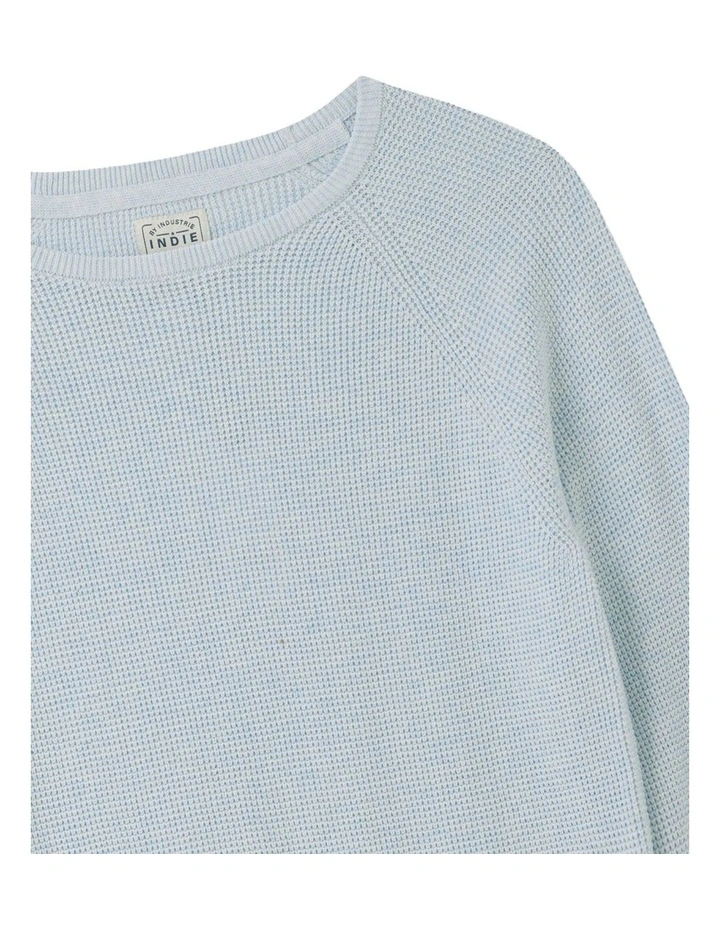 The Summit Raglan Knit Jumper (3-7 Years) in Sky Melange image 2