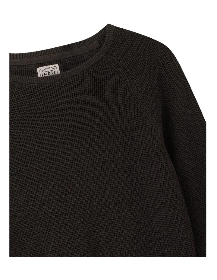 The Summit Raglan Knit Jumper (3-7 Years) in Espresso image 2