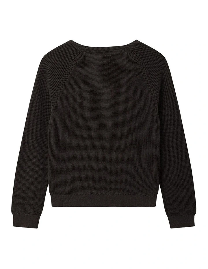 The Summit Raglan Knit Jumper (3-7 Years) in Espresso image 3