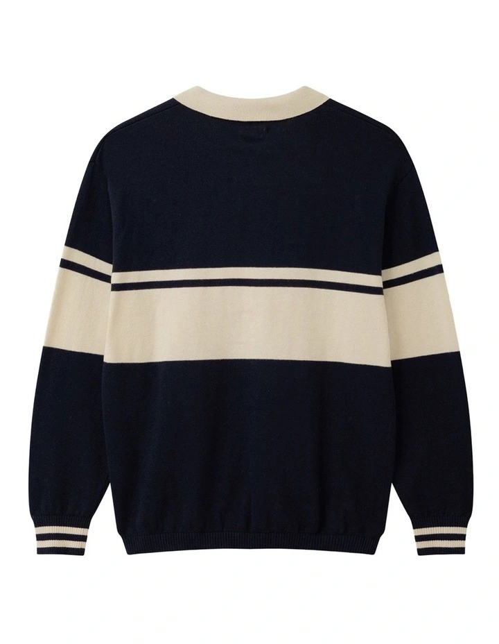 The Topanga Knit (8-16 Years) in Dark Navy Cream image 3