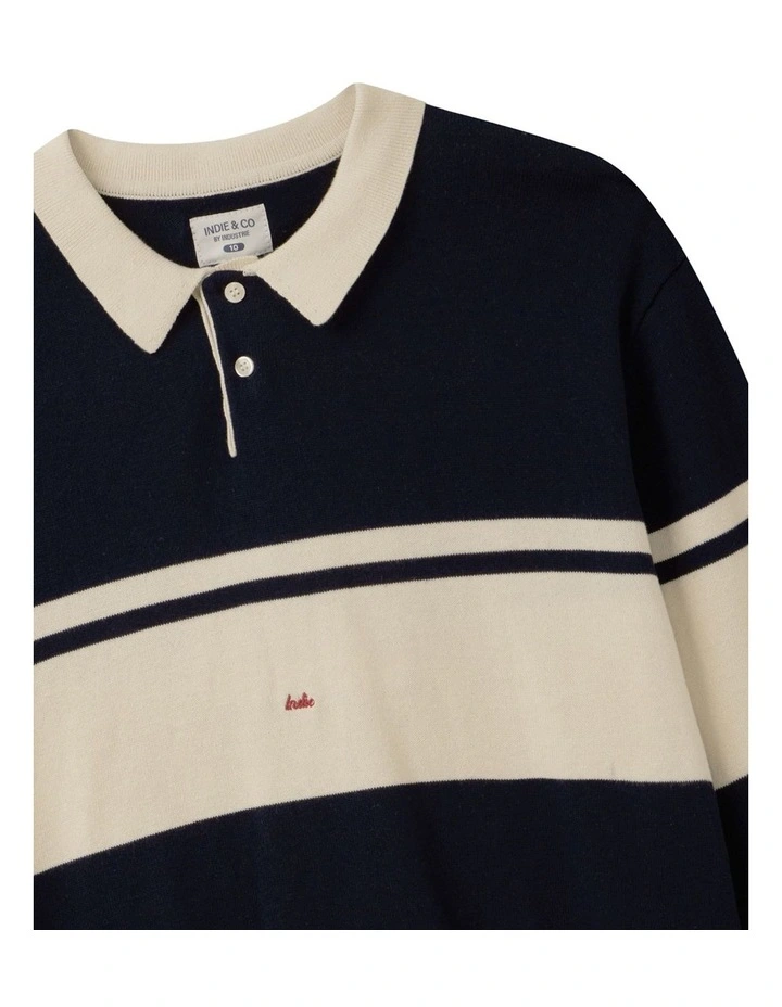 The Topanga Knit (3-7 Years) in Dark Navy Cream image 2