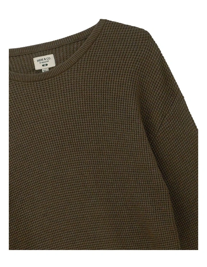 The Indie Philly Waffle Knit (8-16 Years) in Hazelnut image 2