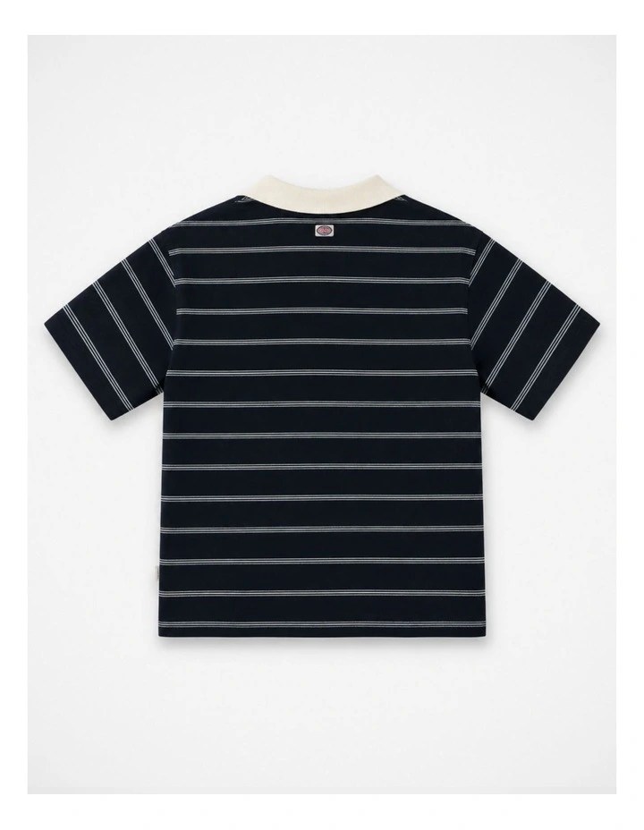 The Watkins Polo in Navy and Cream Stripe (8-16 yrs) image 3