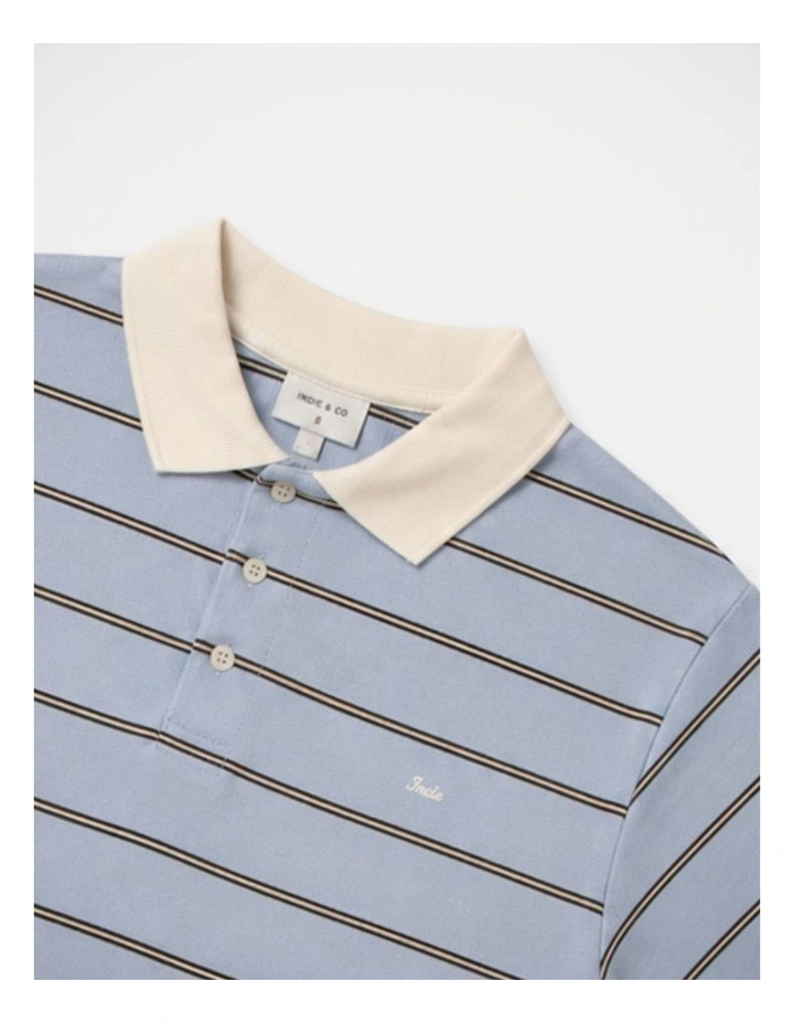 The Watkins Polo - Light Blue and Cream (8-16 yrs) image 2