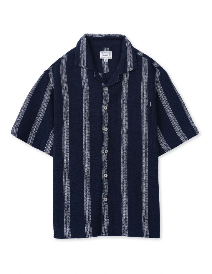 The Cefalu Short Sleeve Shirt (8-16 Years) in Navy image 1