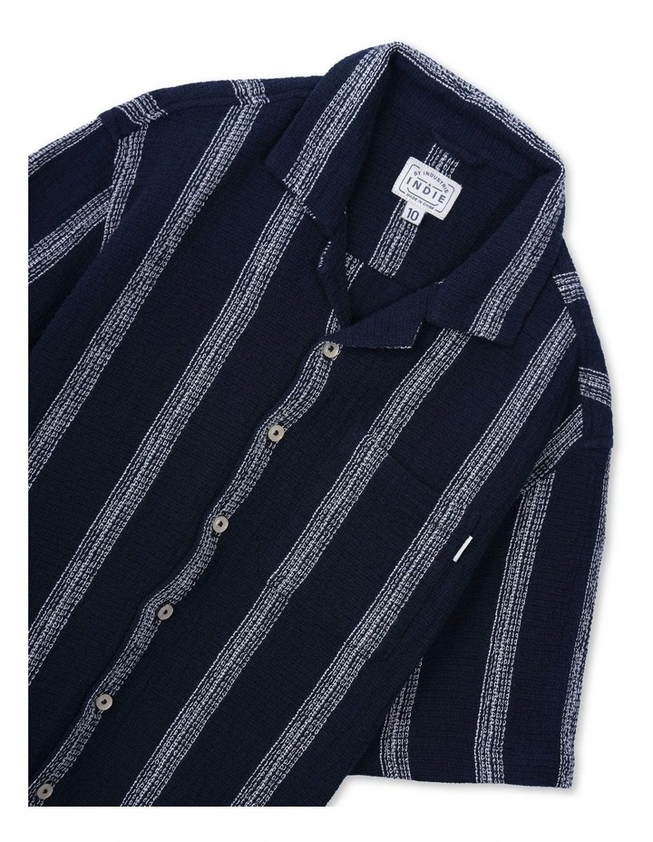 The Cefalu Short Sleeve Shirt (8-16 Years) in Navy image 2