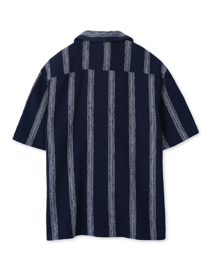 The Cefalu Short Sleeve Shirt (8-16 Years) in Navy image 3